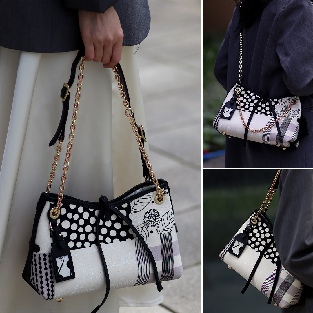 FingerArt Leather Dragon Tassel BB Bag DlY Kit, Leather and FabricCombination