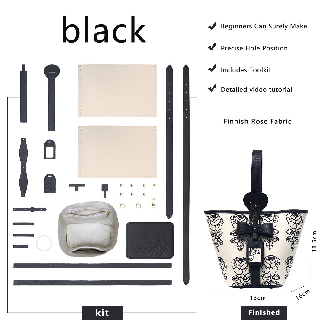 Fingerart Leather DIY Hand-Sewn Bag Kit – Bownot Accent Leather & Fabric Bag