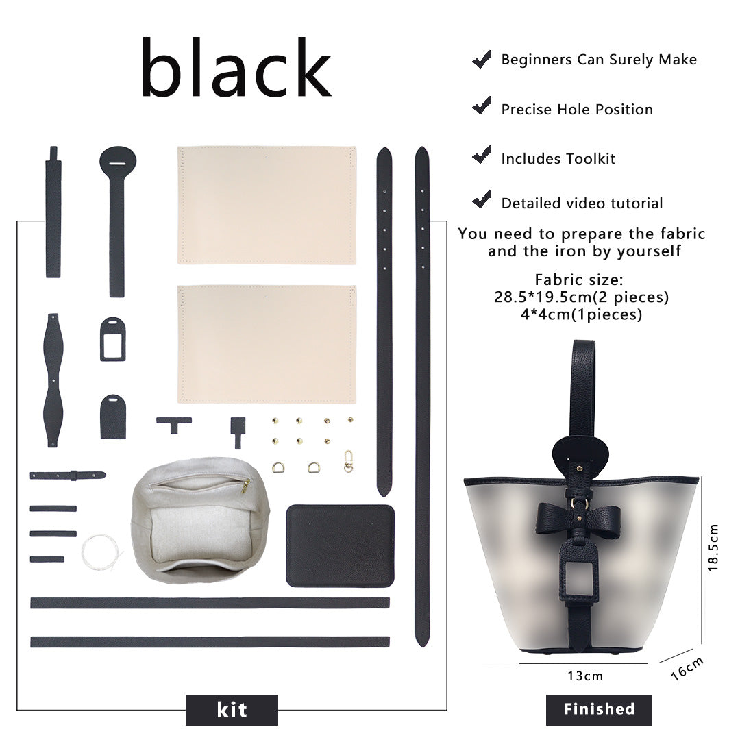 Fingerart Leather DIY Hand-Sewn Bag Kit – Bownot Accent Leather & Fabric Bag