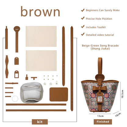 Fingerart Leather DIY Hand-Sewn Bag Kit – Bownot Accent Leather & Fabric Bag