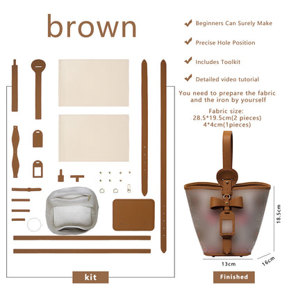 Fingerart Leather DIY Hand-Sewn Bag Kit – Bownot Accent Leather & Fabric Bag