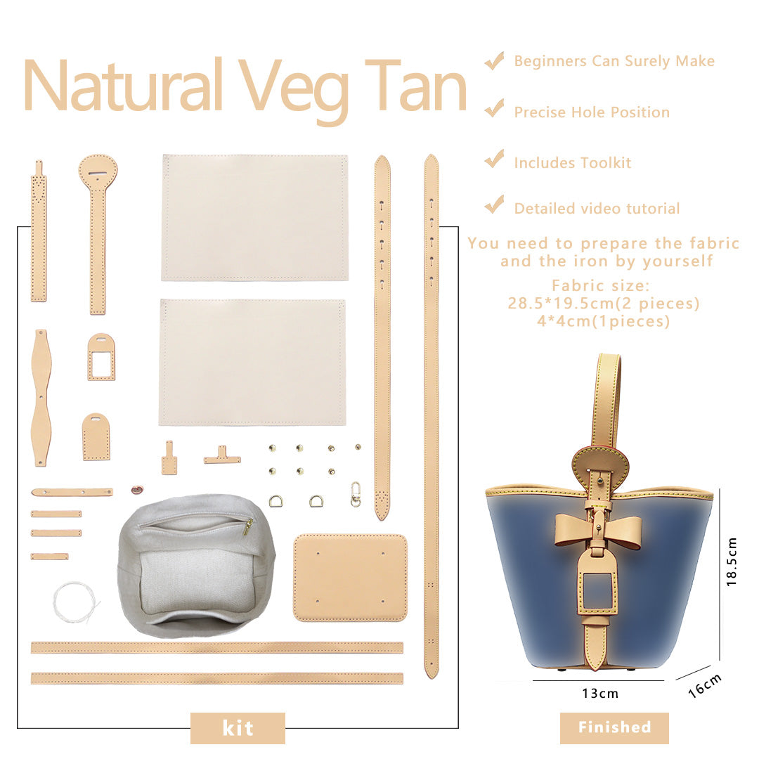 Fingerart Leather DIY Hand-Sewn Bag Kit – Bownot Accent Leather & Fabric Bag