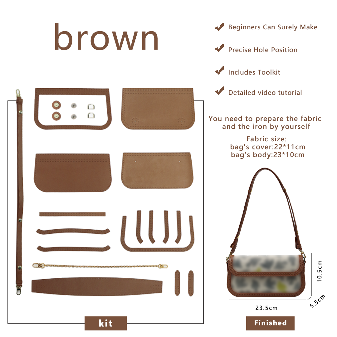 FingerArt Leather Single ShoulderCrossbody Brick-shaped Bag DlY Kit