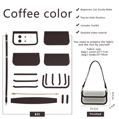 FingerArt Leather Single ShoulderCrossbody Brick-shaped Bag DlY Kit