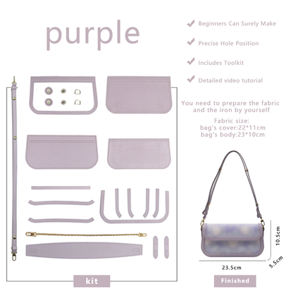 FingerArt Leather Single ShoulderCrossbody Brick-shaped Bag DlY Kit