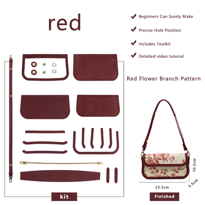 FingerArt Leather Single ShoulderCrossbody Brick-shaped Bag DlY Kit