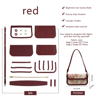 FingerArt Leather Single ShoulderCrossbody Brick-shaped Bag DlY Kit