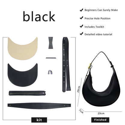 Fingerart Leather Top Grain leather Crescent Bag DIY Kit