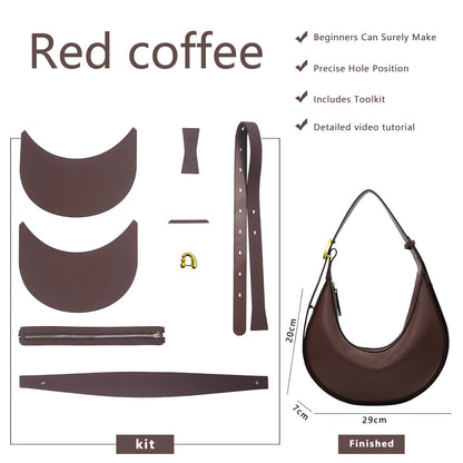 Fingerart Leather Top Grain leather Crescent Bag DIY Kit