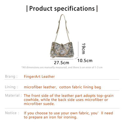 FingerArt Leather Dragon Tassel BB Bag DlY Kit, Leather and FabricCombination