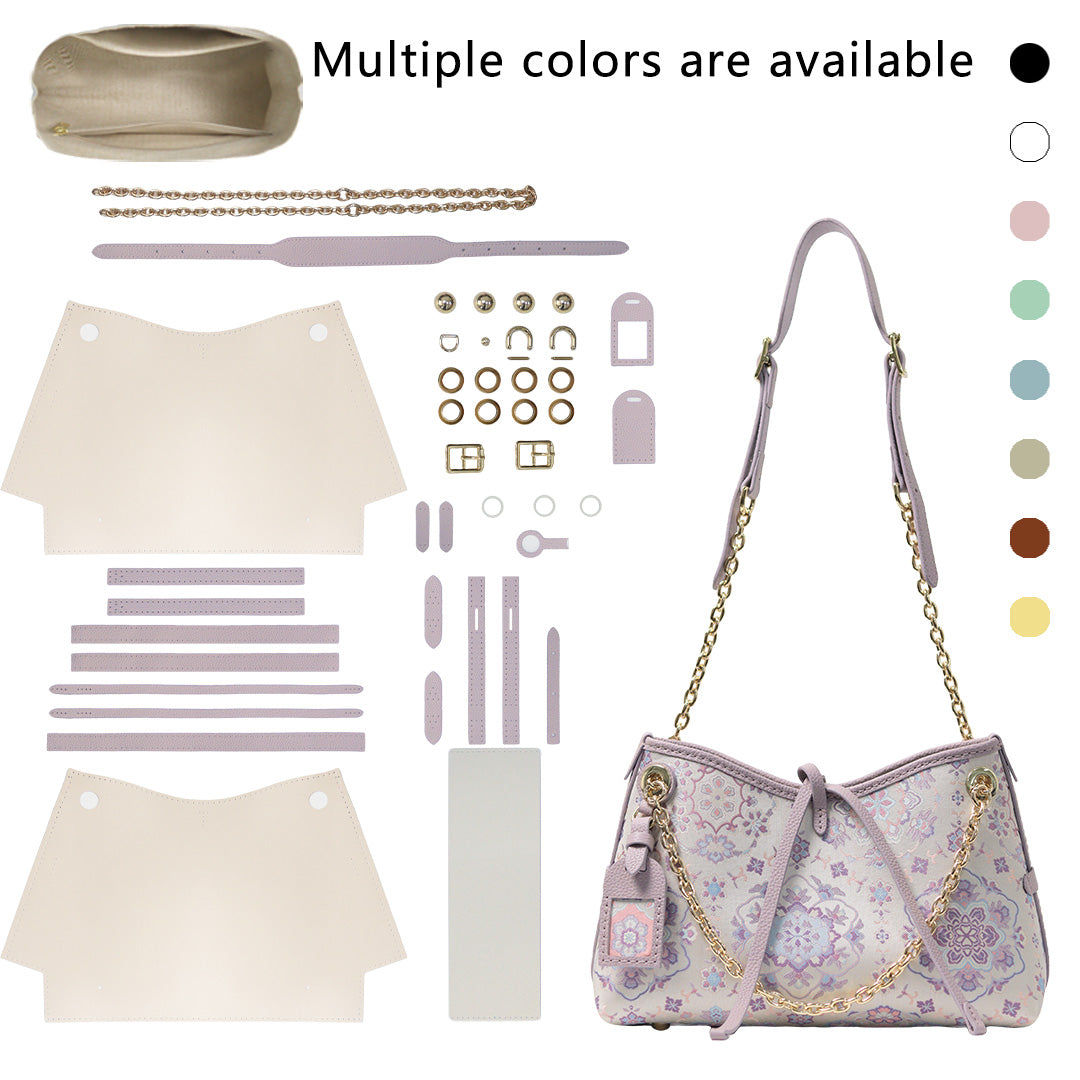 FingerArt Leather Dragon Tassel BB Bag DlY Kit, Leather and FabricCombination