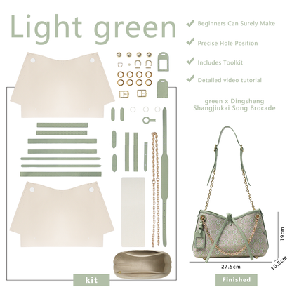 FingerArt Leather Dragon Tassel BB Bag DlY Kit, Leather and FabricCombination