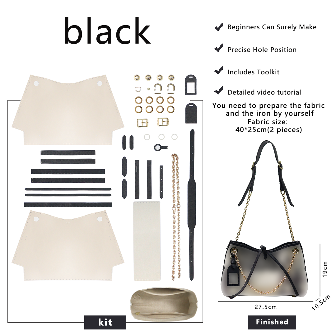 FingerArt Leather Dragon Tassel BB Bag DlY Kit, Leather and FabricCombination