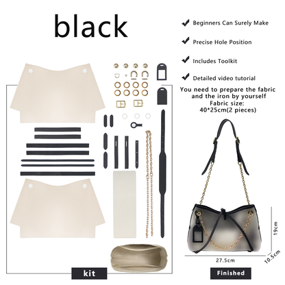 FingerArt Leather Dragon Tassel BB Bag DlY Kit, Leather and FabricCombination