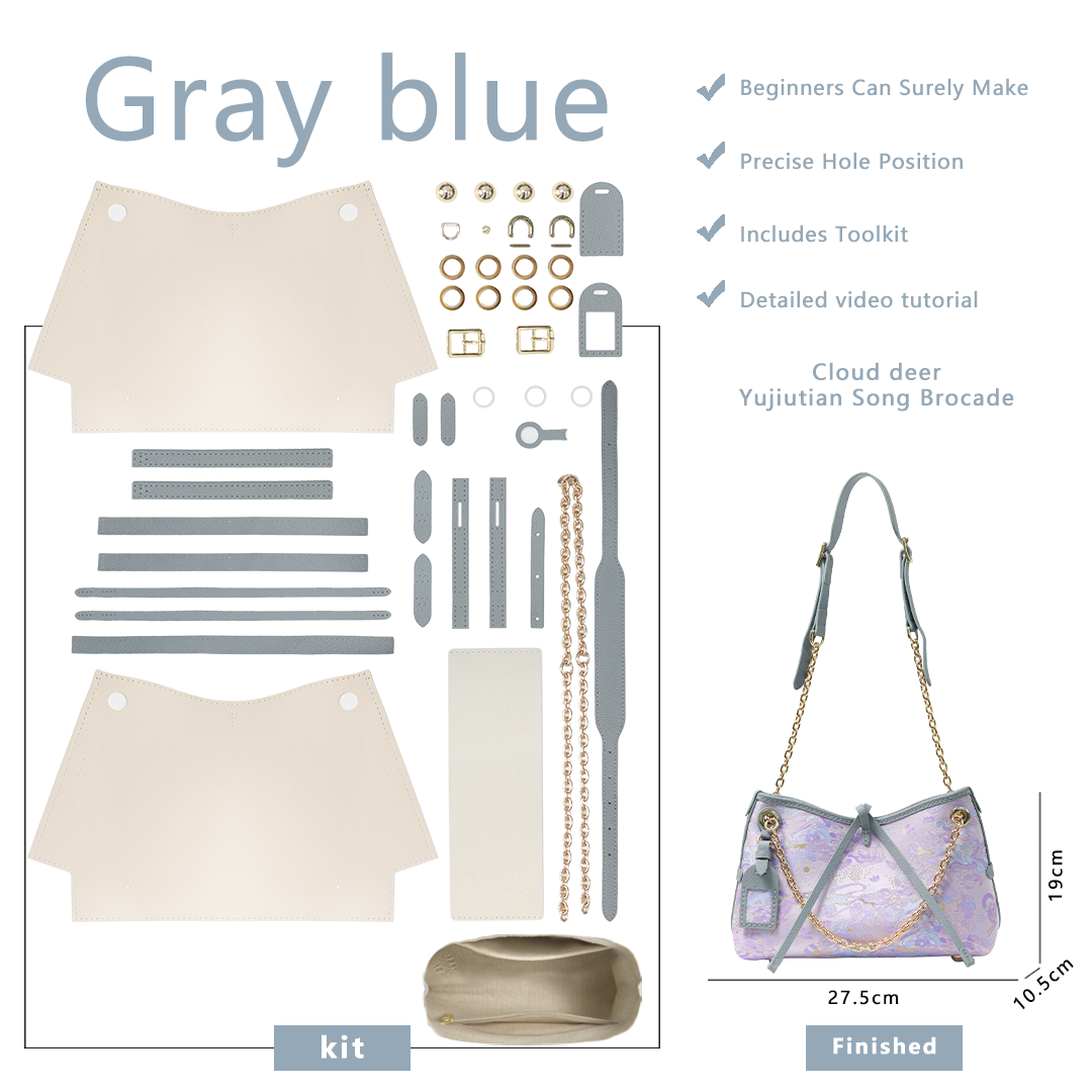 FingerArt Leather Dragon Tassel BB Bag DlY Kit, Leather and FabricCombination