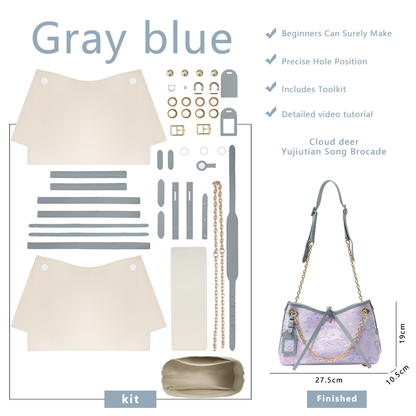 FingerArt Leather Dragon Tassel BB Bag DlY Kit, Leather and FabricCombination