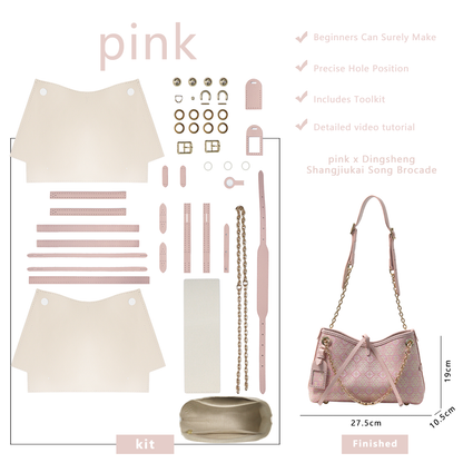 FingerArt Leather Dragon Tassel BB Bag DlY Kit, Leather and FabricCombination