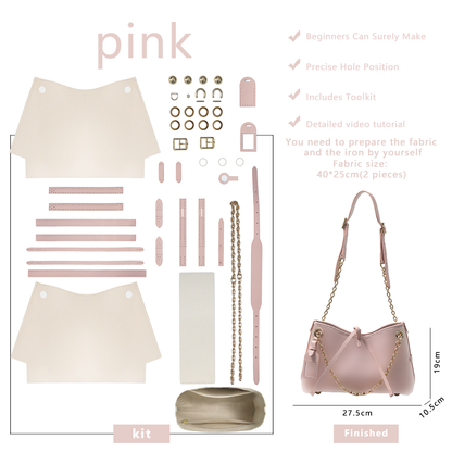 FingerArt Leather Dragon Tassel BB Bag DlY Kit, Leather and FabricCombination