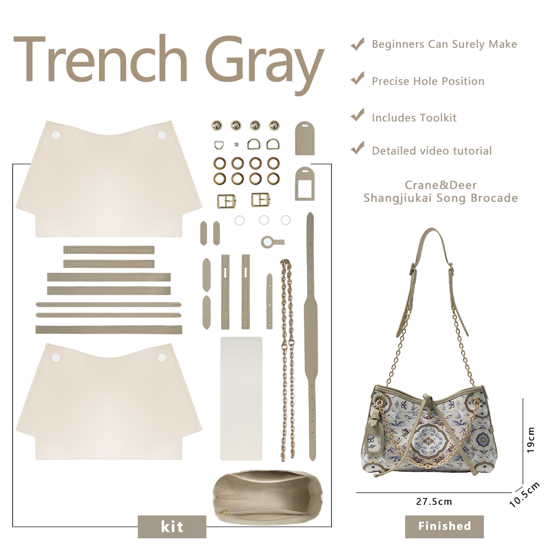 FingerArt Leather Dragon Tassel BB Bag DlY Kit, Leather and FabricCombination