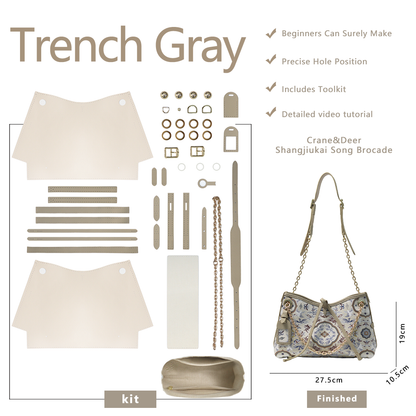 FingerArt Leather Dragon Tassel BB Bag DlY Kit, Leather and FabricCombination