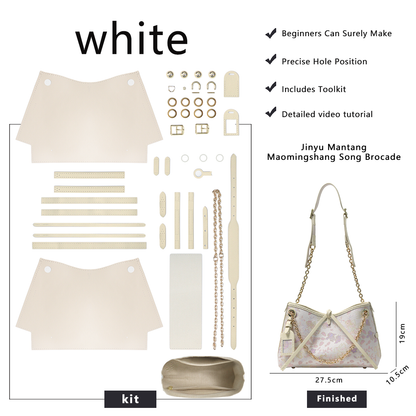 FingerArt Leather Dragon Tassel BB Bag DlY Kit, Leather and FabricCombination