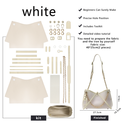 FingerArt Leather Dragon Tassel BB Bag DlY Kit, Leather and FabricCombination