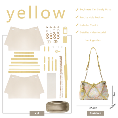 FingerArt Leather Dragon Tassel BB Bag DlY Kit, Leather and FabricCombination