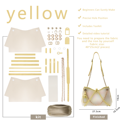 FingerArt Leather Dragon Tassel BB Bag DlY Kit, Leather and FabricCombination