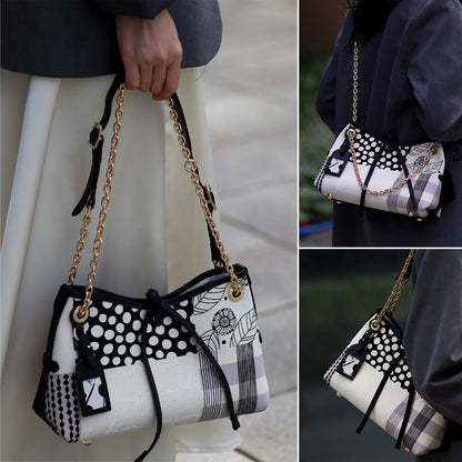 FingerArt Leather Dragon Tassel BB Bag DlY Kit, Leather and FabricCombination