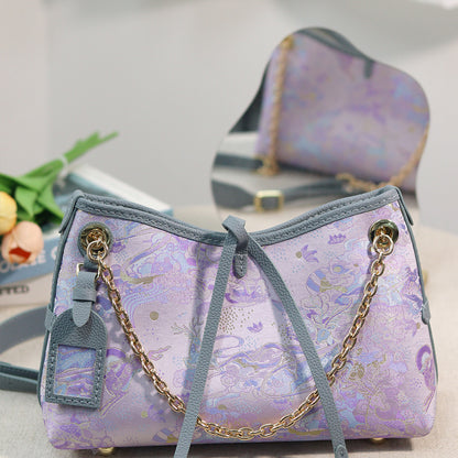 FingerArt Leather Dragon Tassel BB Bag DlY Kit, Leather and FabricCombination