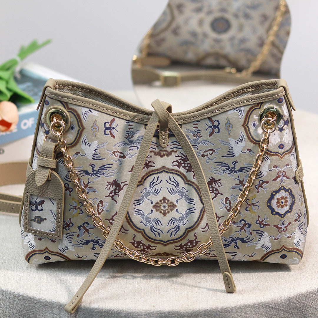 FingerArt Leather Dragon Tassel BB Bag DlY Kit, Leather and FabricCombination