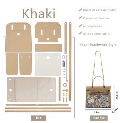 FingerArt Leather Her-Bag DIY Kit – Leather & Fabric Combination