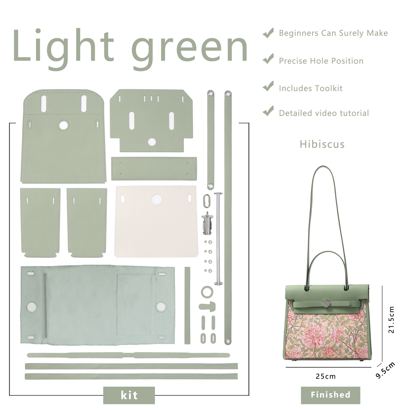 FingerArt Leather Her-Bag DIY Kit – Leather & Fabric Combination