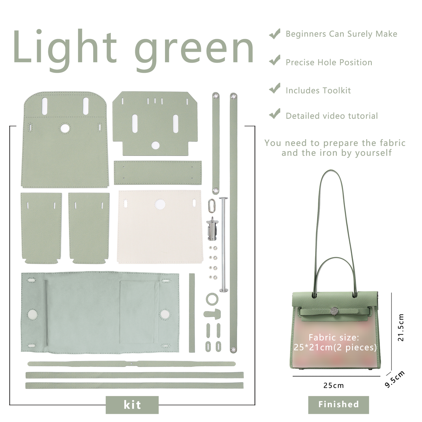 FingerArt Leather Her-Bag DIY Kit – Leather & Fabric Combination