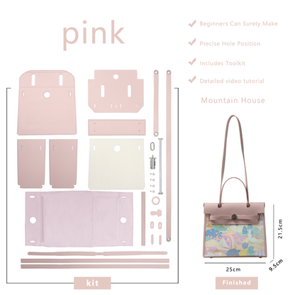 FingerArt Leather Her-Bag DIY Kit – Leather & Fabric Combination