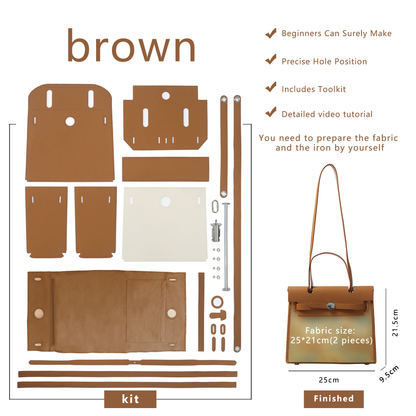 FingerArt Leather Her-Bag DIY Kit – Leather & Fabric Combination