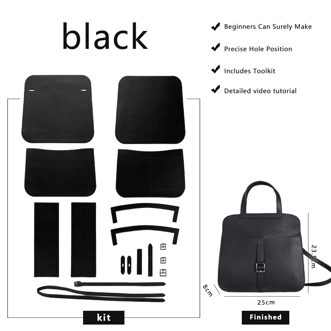 FingerArt Leather Handmade DIY Kit for HAZAN BAG, Can Be Handheld or Crossbody