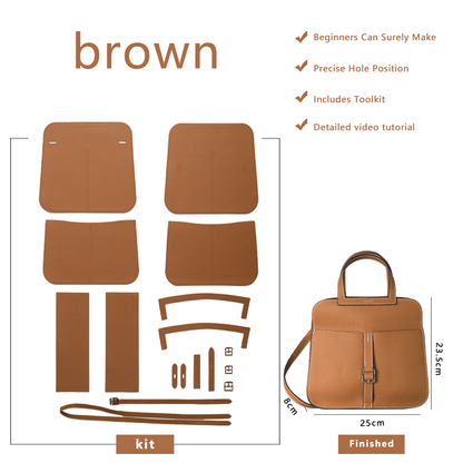 FingerArt Leather Handmade DIY Kit for HAZAN BAG, Can Be Handheld or Crossbody