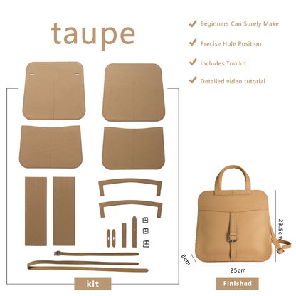 FingerArt Leather Handmade DIY Kit for HAZAN BAG, Can Be Handheld or Crossbody