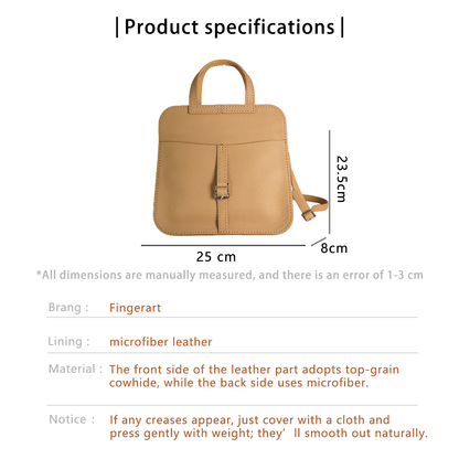 FingerArt Leather Handmade DIY Kit for HAZAN BAG, Can Be Handheld or Crossbody