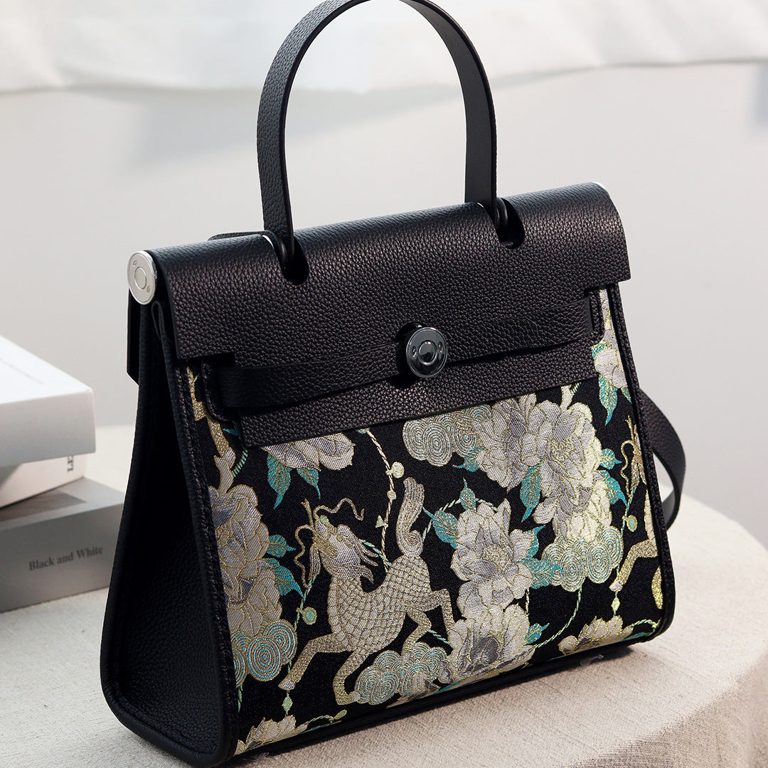 FingerArt Leather Her-Bag DIY Kit – Leather & Fabric Combination