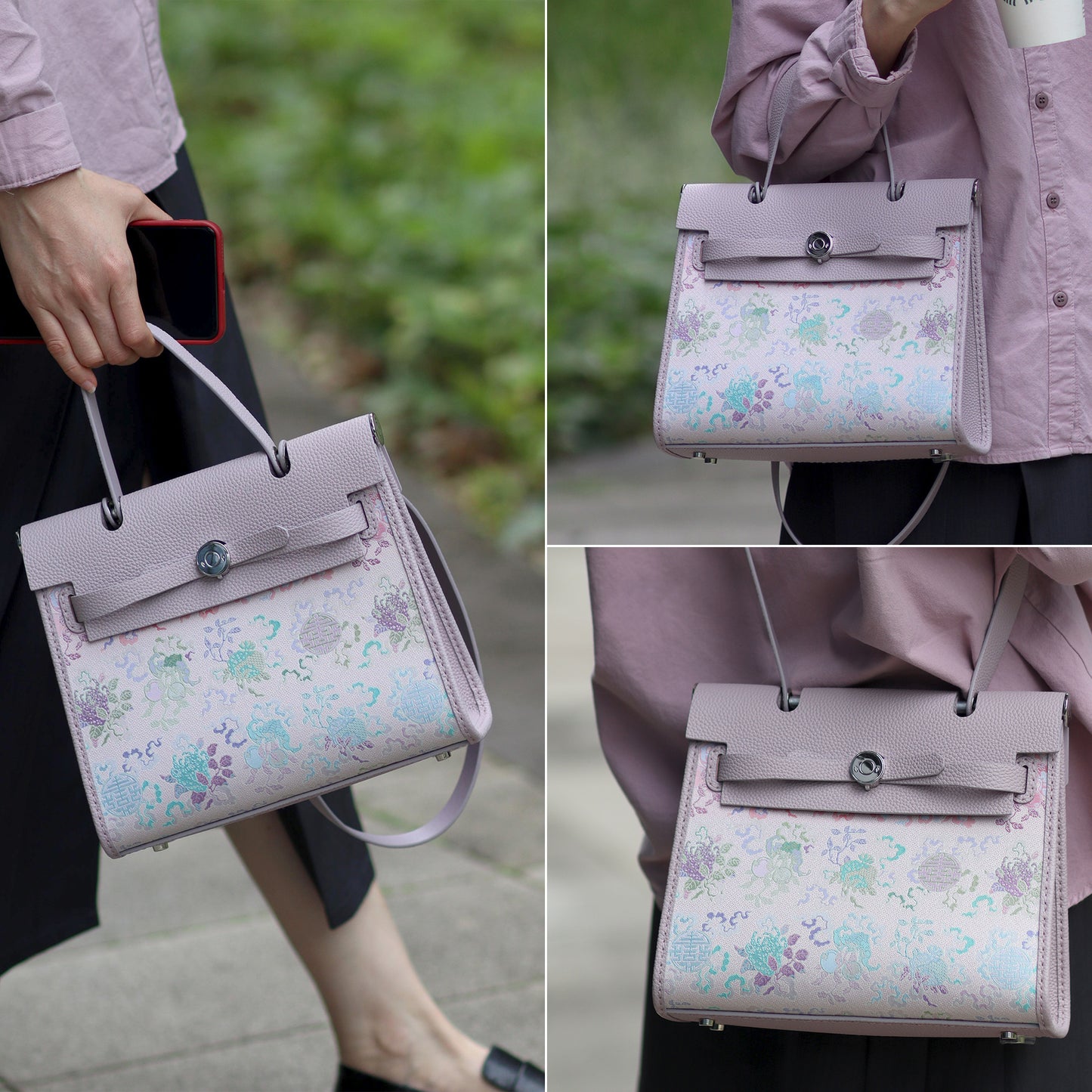 FingerArt Leather Her-Bag DIY Kit – Leather & Fabric Combination