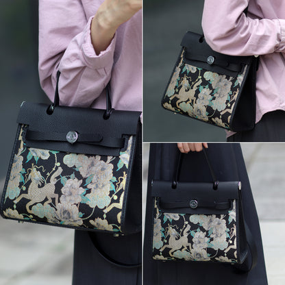 FingerArt Leather Her-Bag DIY Kit – Leather & Fabric Combination