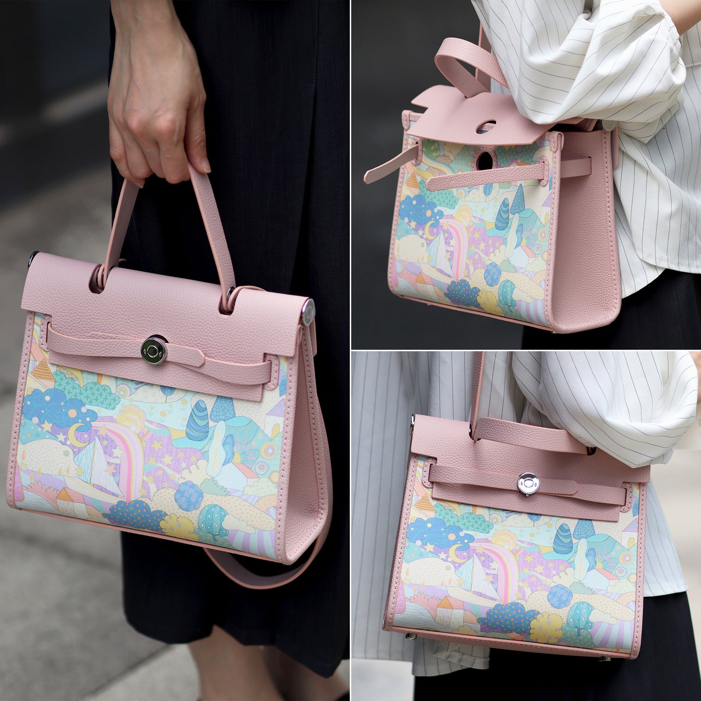 FingerArt Leather Her-Bag DIY Kit – Leather & Fabric Combination