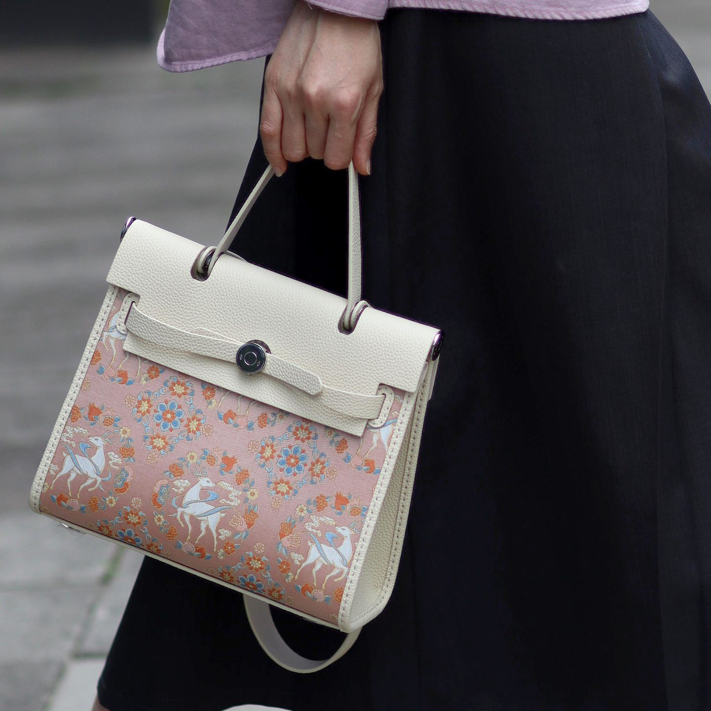 FingerArt Leather Her-Bag DIY Kit – Leather & Fabric Combination