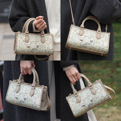 FingerArt Leather Horizontal Mini Tote Bag DIY Kit, Leather and Fabric Combination