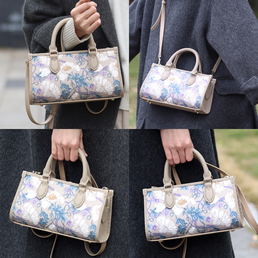 FingerArt Leather Horizontal Mini Tote Bag DIY Kit, Leather and Fabric Combination