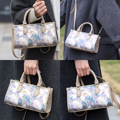 FingerArt Leather Horizontal Mini Tote Bag DIY Kit, Leather and Fabric Combination