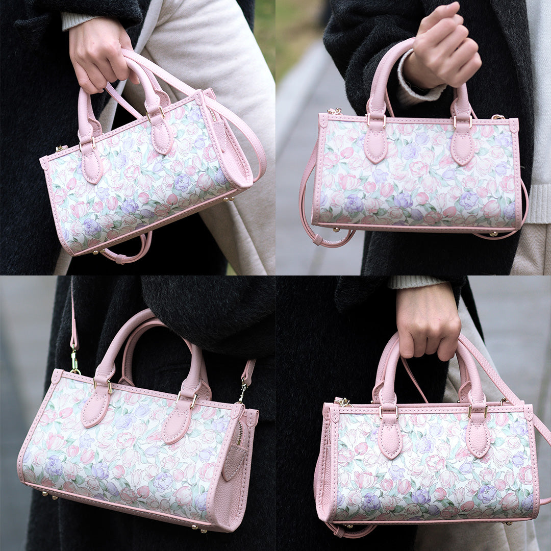 FingerArt Leather Horizontal Mini Tote Bag DIY Kit, Leather and Fabric Combination