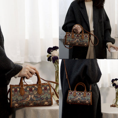 FingerArt Leather Horizontal Mini Tote Bag DIY Kit, Leather and Fabric Combination